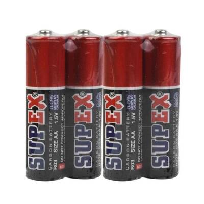 Supex R6 AA Çinko Karbon Kalem Pil - 4 Adet