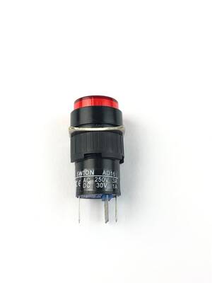 SY-11 16mm LEDLİ Plastik Anahtarlı Buton Yuvarlak-Kırmızı