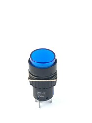 Robo90 - SY-11 16mm LEDLİ Plastik Anahtarlı Buton Yuvarlak-Mavi