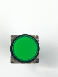 SY-11 16mm LEDLİ Plastik Anahtarlı Buton Yuvarlak-Yeşil - Thumbnail