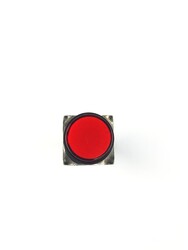 SY-11 16mm LEDLİ Plastik Yaylı Buton Yuvarlak-Kırmızı - Thumbnail