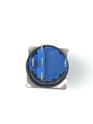 SY-11 16mm LEDLİ Plastik Yaylı Buton Yuvarlak-Mavi - Thumbnail