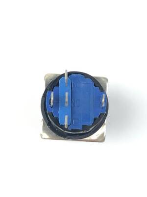 SY-11 16mm LEDLİ Plastik Yaylı Buton Yuvarlak-Mavi