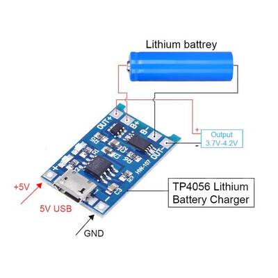 TP4056 Lityum Pil Şarj Modülü - 5V/1A