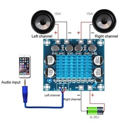 TPA3110 2x15W Streo Çift Kanal Amfi Devresi - Thumbnail