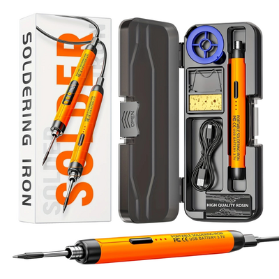 Şarjlı Havya Kalemi Seti USB 5V/8W - Kutulu - Turuncu
