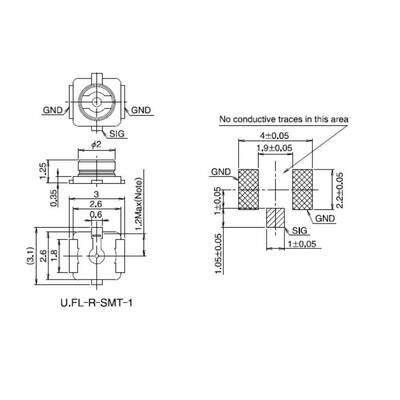 U.FL RF Konnektör - SMD IPEX PCB Konnektör