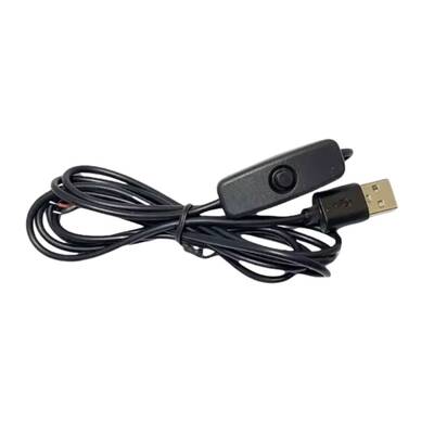  5V USB Anahtarlı Erkek Kablo Siyah - 1.5 Metre