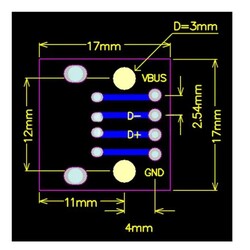 USB Tip A Dip Dönüştürücü - Dişi - 2.54mm - Thumbnail