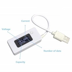 USB Voltaj ve Akım Göstergesi Kablolu - Thumbnail
