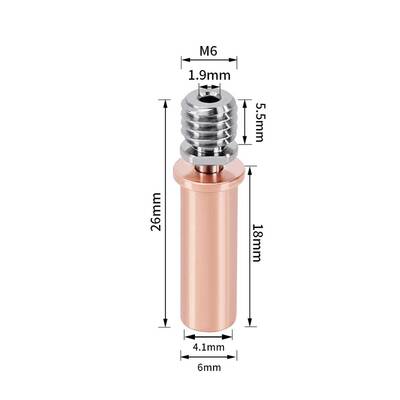V5AC Titanyum Alaşımlı Barel - M6x26mm