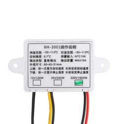 XH-W3001 Dijital Termostat - 220VAC - 1500W - Thumbnail