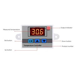 XH-W3002 Zaman Ayarlı Dijital Termostat - 220VAC - 1500W - Thumbnail
