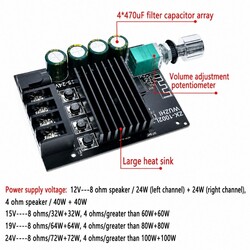 ZK-1002L 2x100W 5.0 Bluetooth Amfi Devresi - Thumbnail